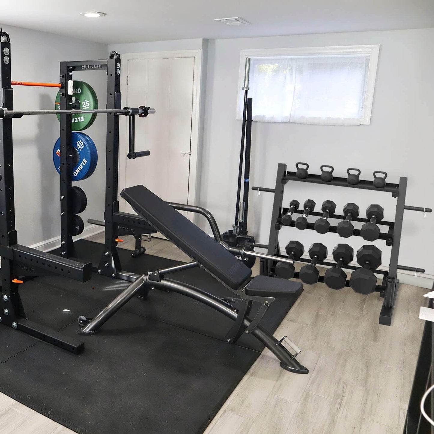 Multifunctional Dumbbell Rack – Heavy-Duty Weight Stand for Dumbbells, Plates & Curl Bars