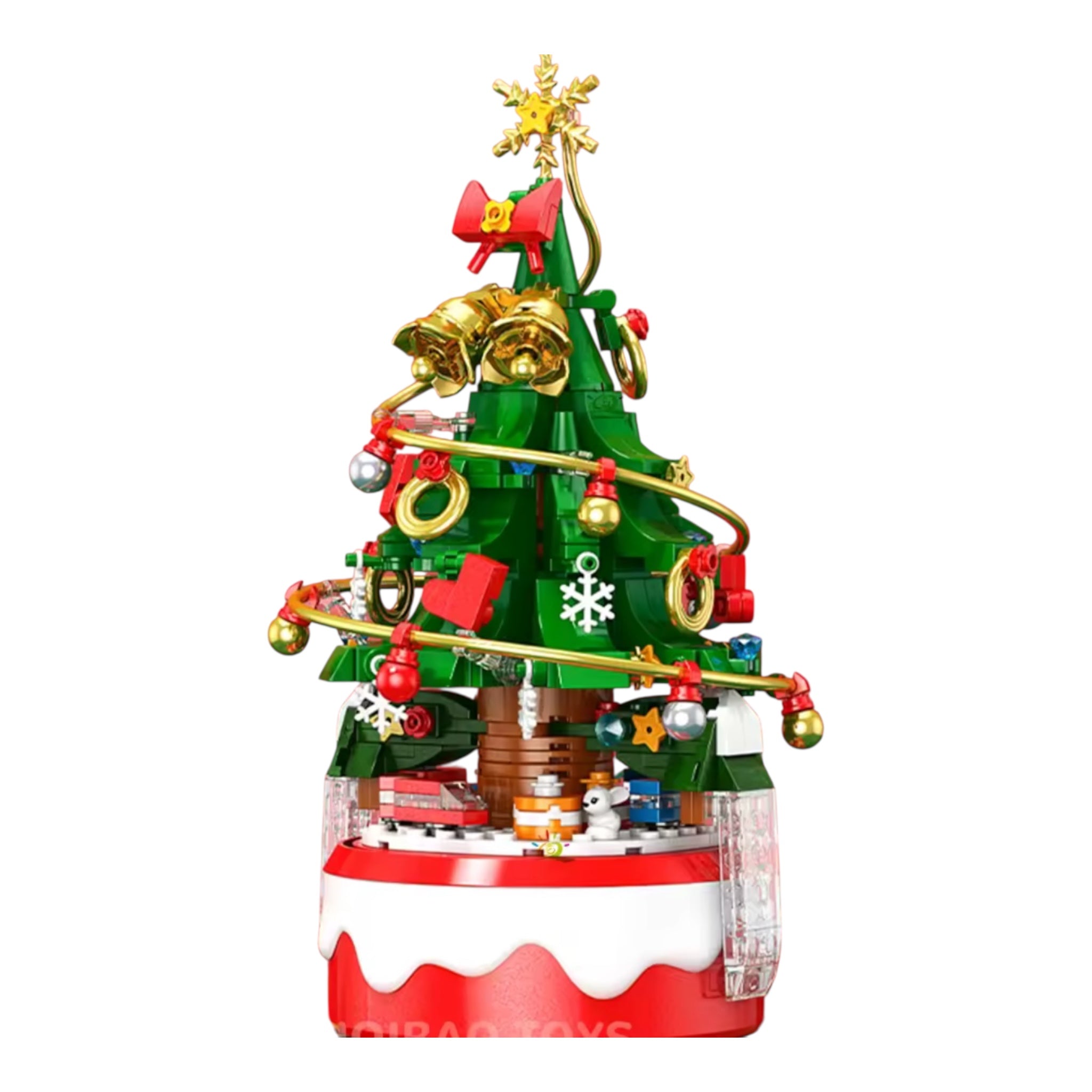 Children Mini Christmas Tree Santa Claus Music Box Model Micro Bricks ...