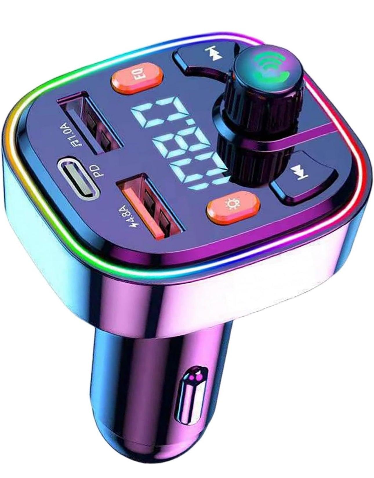 MTech Bluetooth FM Transmitter Fast Charging Support USB Disk PD 2 USB Port Type C