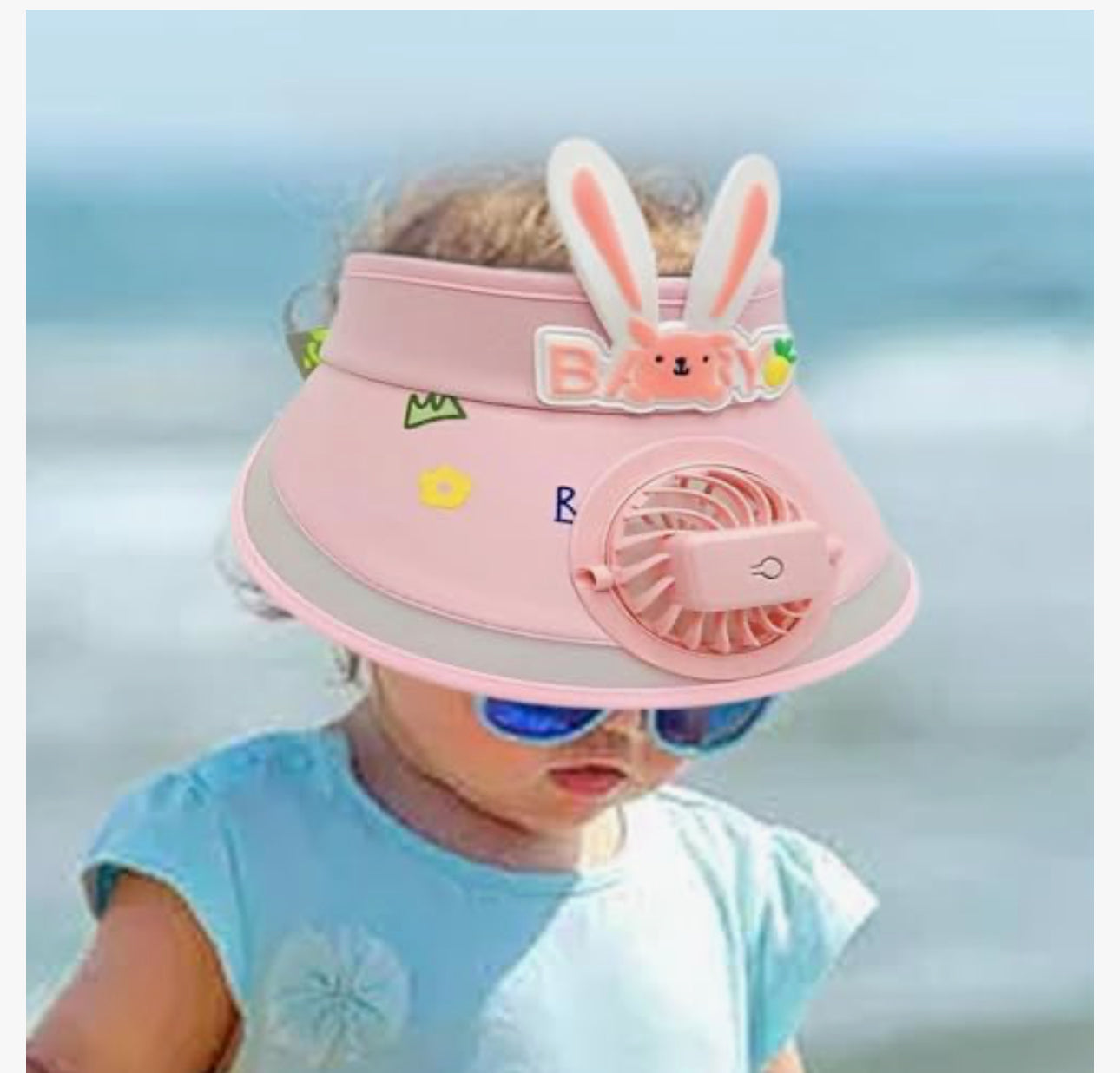 Children's Sun Visors Hat with Fan, Summer Cooling Baseball Cap for Boys and Girls, Adjustable, 3-12 Years