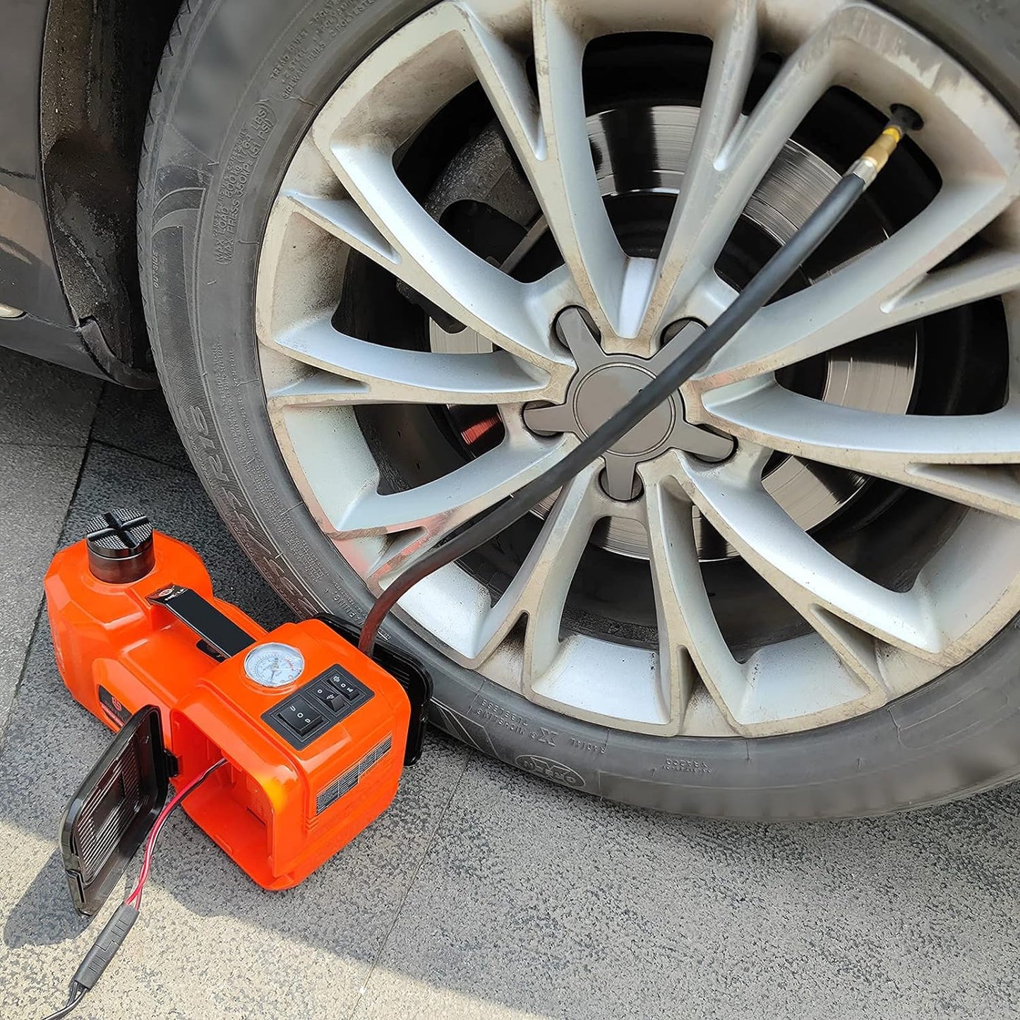 Electric Car Jack 5Ton 12V Kit Car Jack Hydraulic with Inflator Electric Jack for Car SUV Sedan MPV Change Tires Garage Repair Emergency Kit