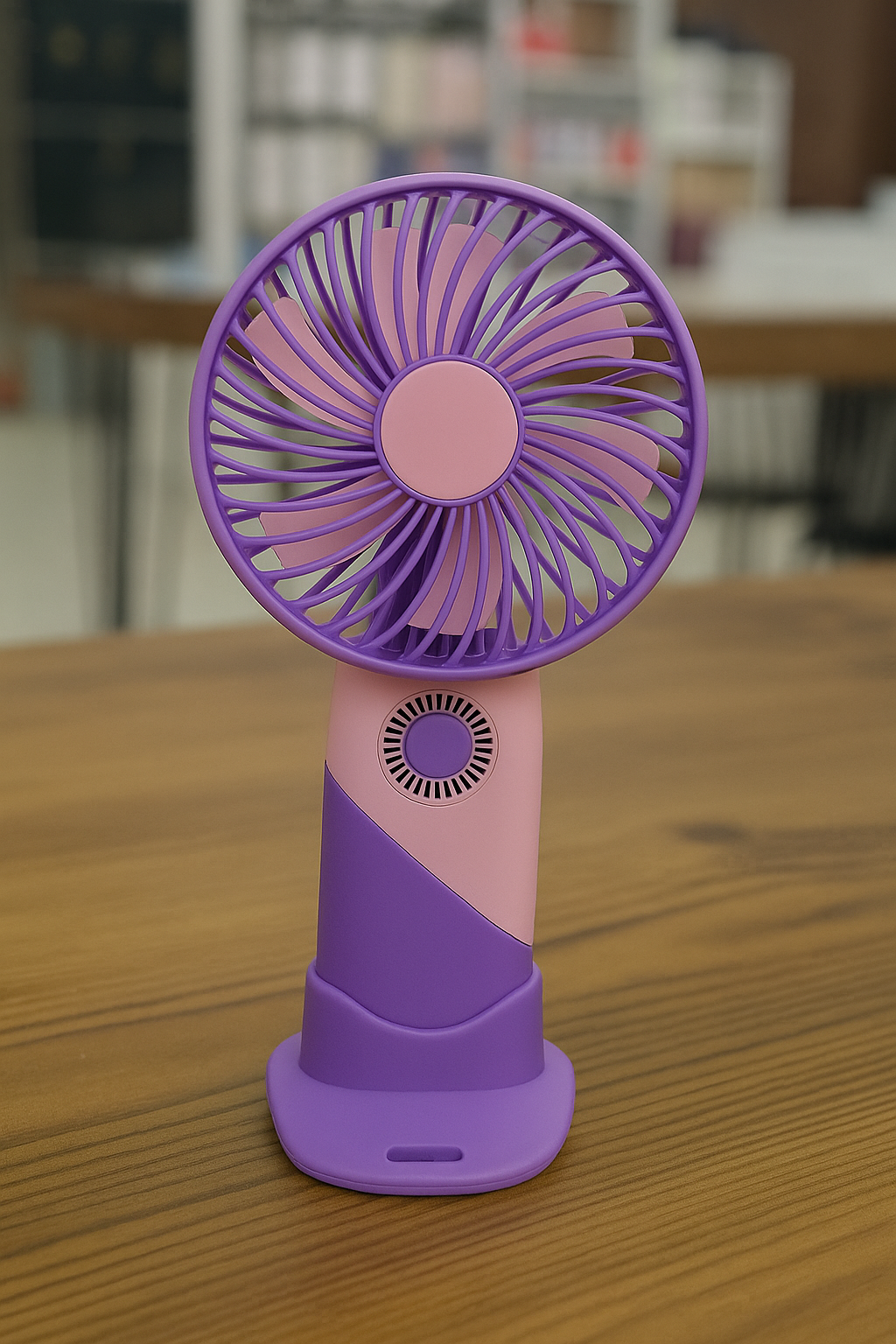 ColorTwist™ Mini Fan – 3-Speed Rechargeable Handheld Fan