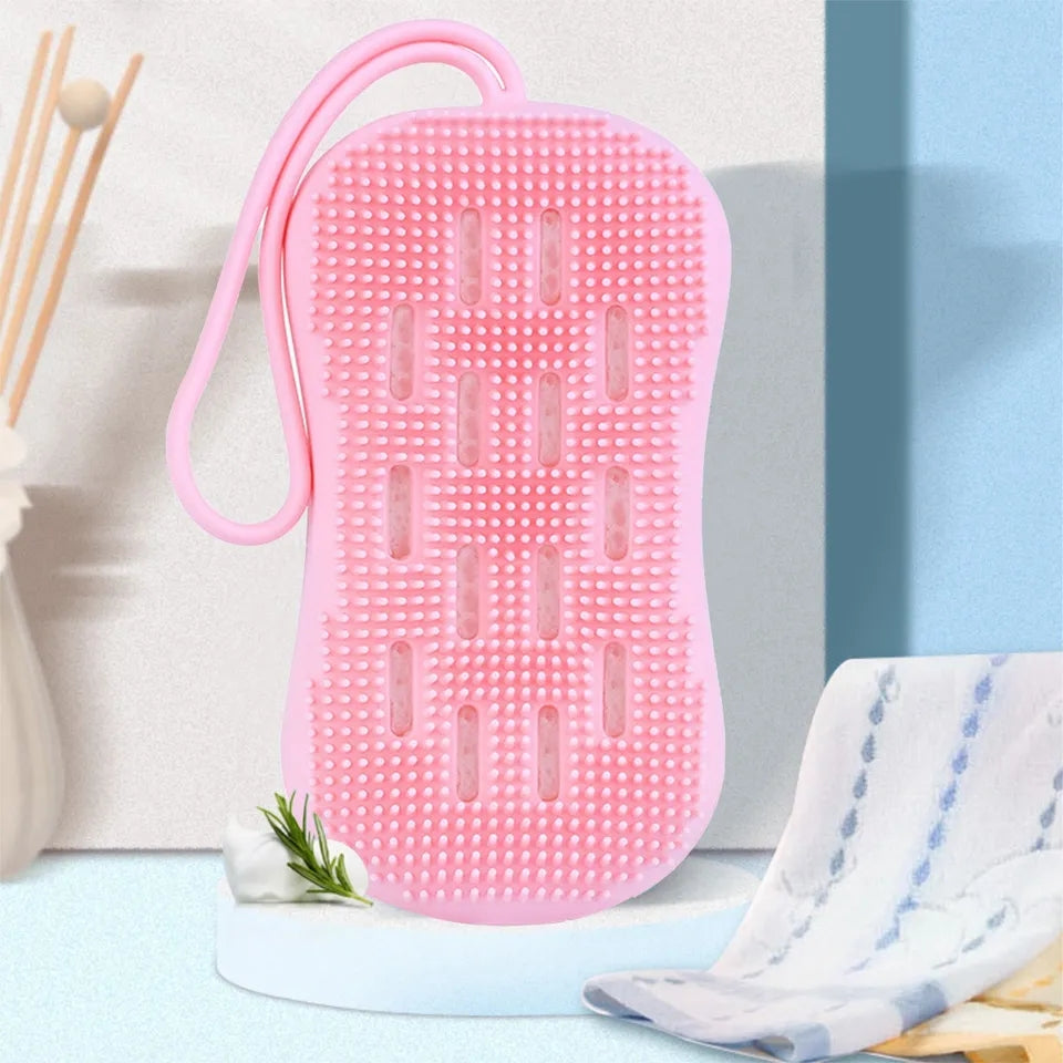 Bath Shower Loofah Silicone Brush Body Scrubber Skin Cleaning Spa Bath Massager