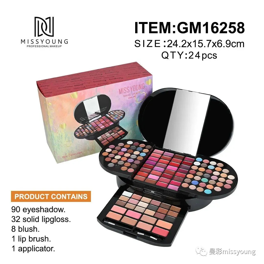 Miss Young Women Gift Sets 90 Colors Eye Shadow Factory Wholesale Private Label Cosmetic Ladies Makeup