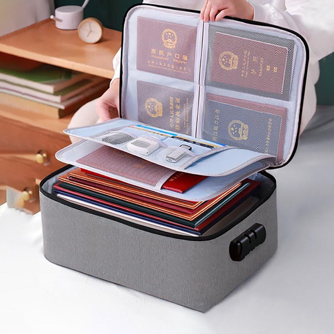MultiLayer Lockable Business Travel Document Organizer Bag With Combi