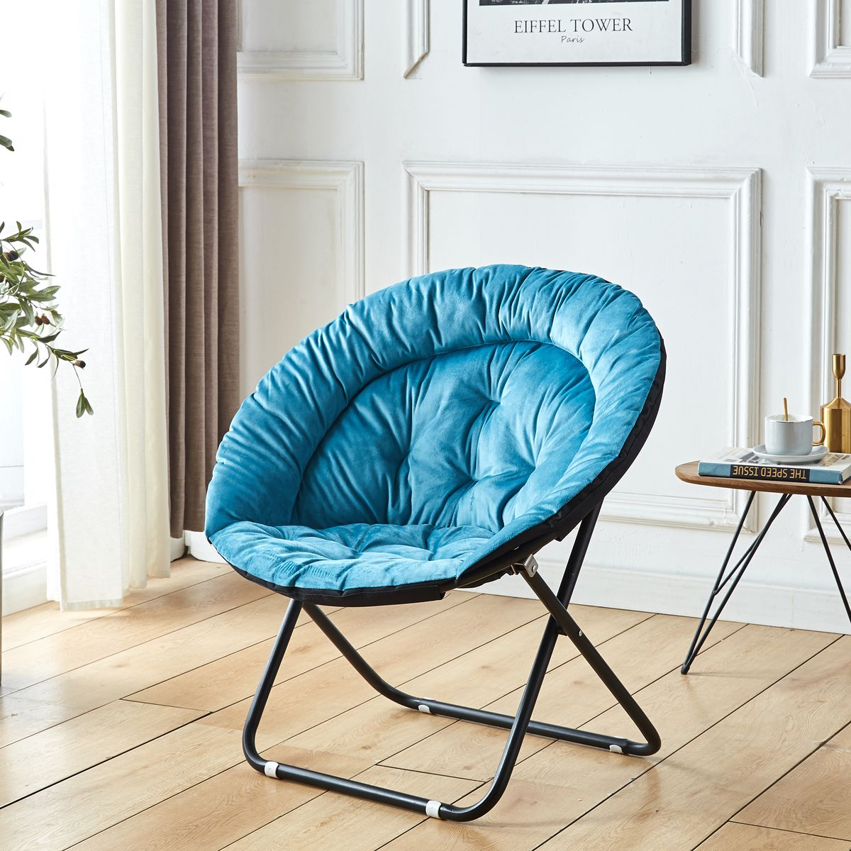 Foldable Moon Saucer Chair Camping Back Chair