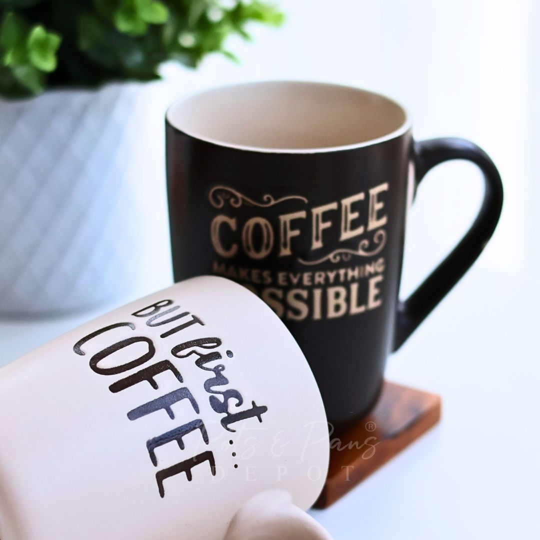 Matte Printed Latte Mug 450ml 6pc
