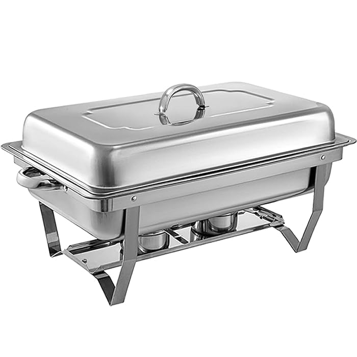 3 Grid Buffet Serving Set Party Warmer Buffet with Folding Frame