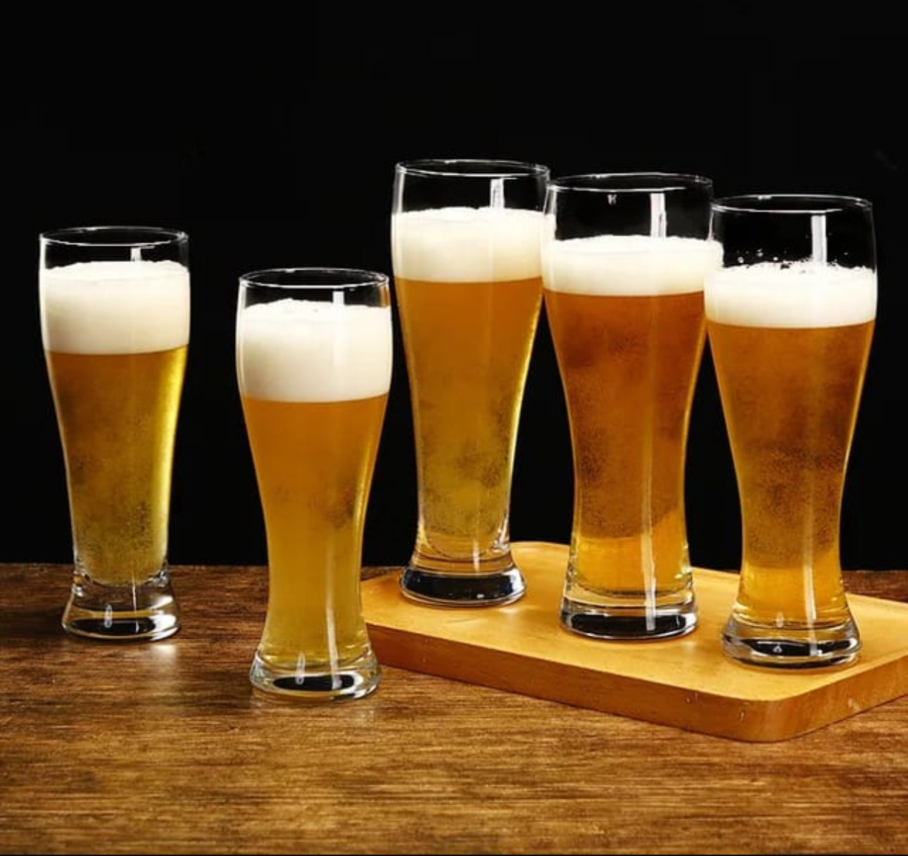 Nucleated Pilsner Craft Beer Glasses Set, Beer Drinking,465ml, Set of 6