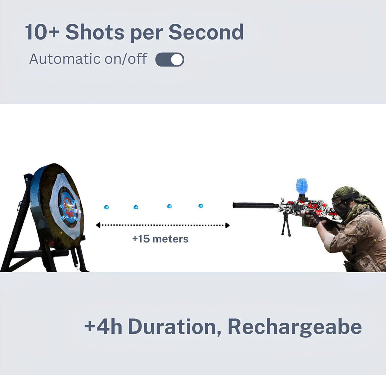 Gel Blaster Machine Gun Machine Gun M249 - Automatic Electric Water Ball Gun