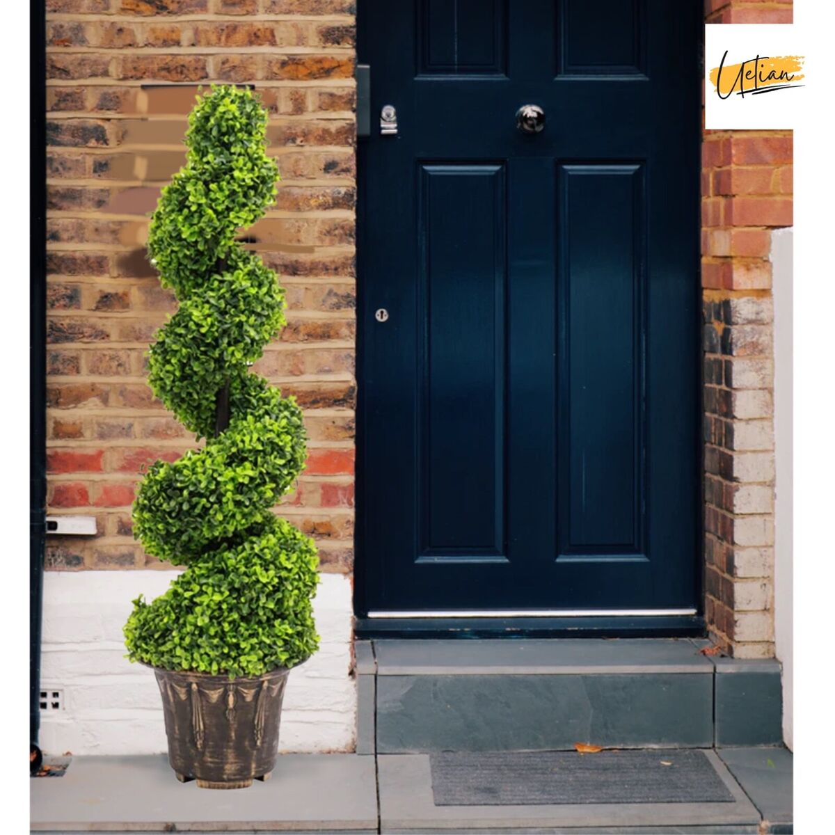 Artificial Boxwood Spiral Topiary Tree Plant Twisted Indoor Or Outdoor Decor