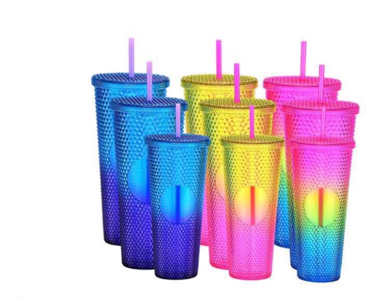 3pc Water Bottle Set With Straw