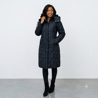 Women's Hooded Long Puffer Jacket – Quilted Winter Coat