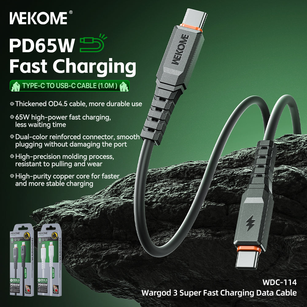 WEKOME WDC-114 USB-C to USB-C Fast Charging Cable 1m 480Mbps