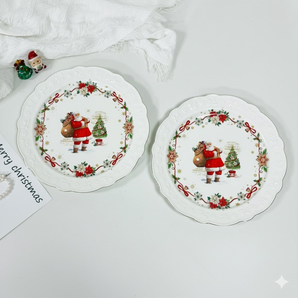 MHome Christmas Theme Under Plate 2pc Set