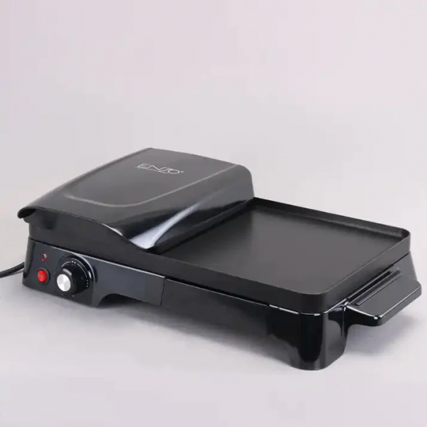 ENZO 2 in 1 electric bbq grill non stick cast teppanyaki grill