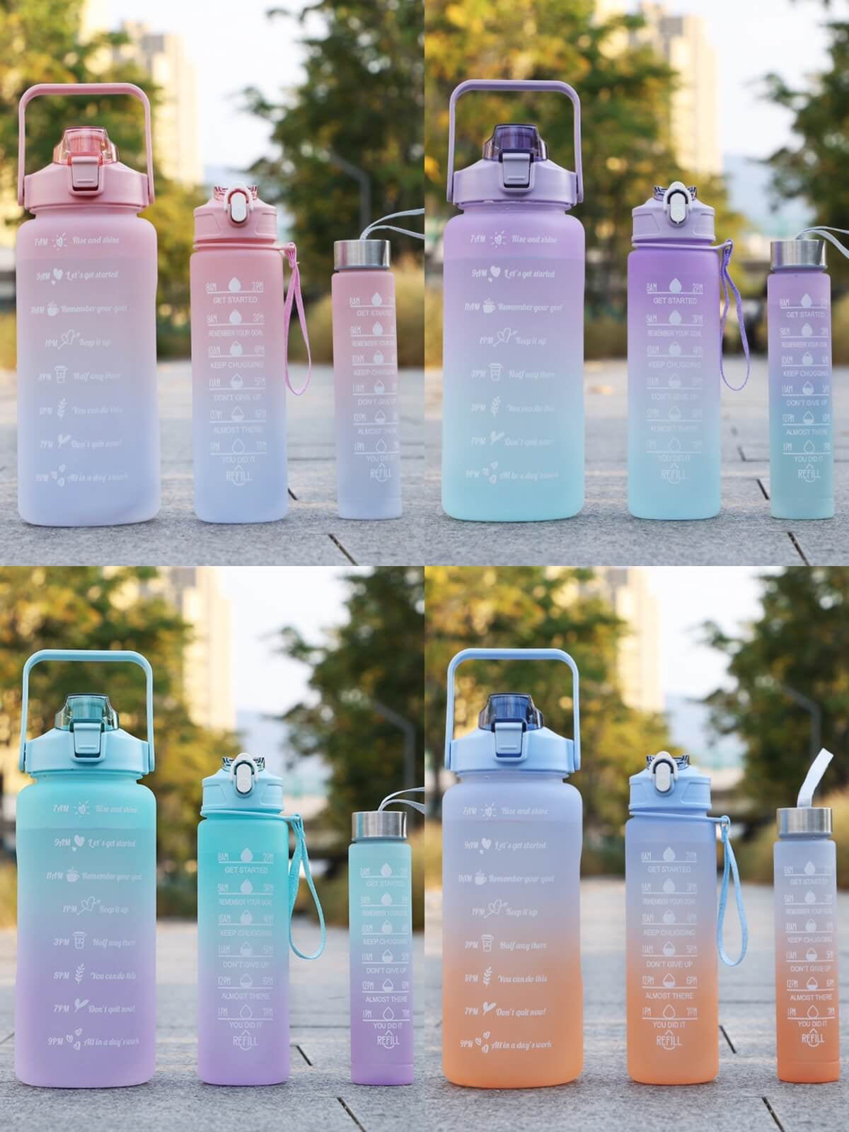 Water Bottle Motivational 3pc Set - Black Friday Deal