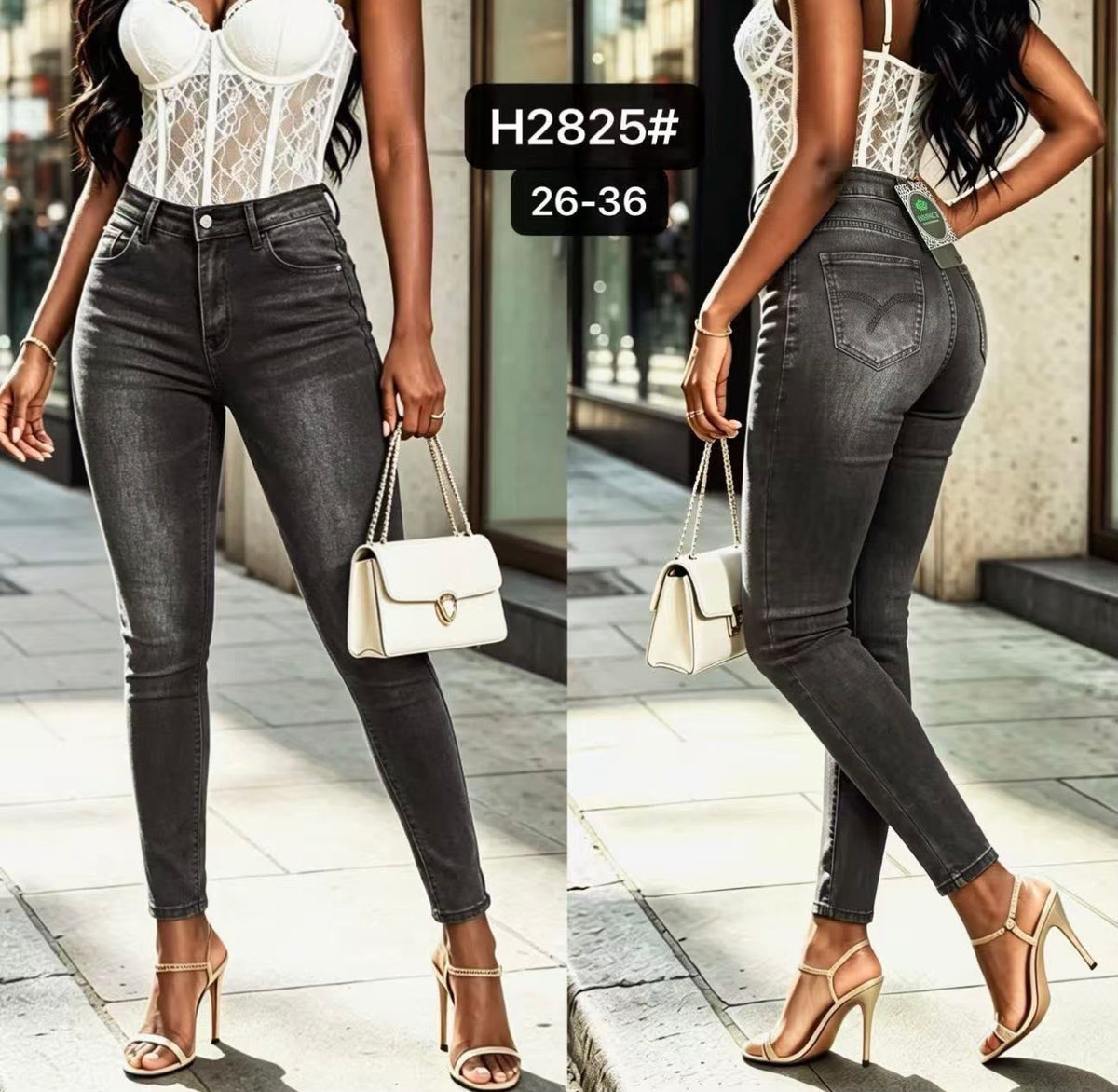 Ladies Sexy High Waist Skinny Jeans