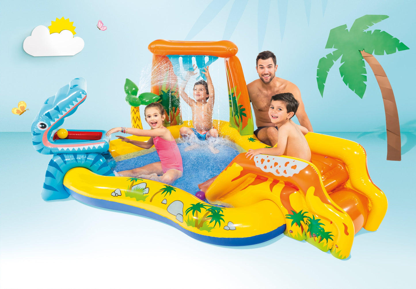 Dinosaur Inflatable Play Center With Slide