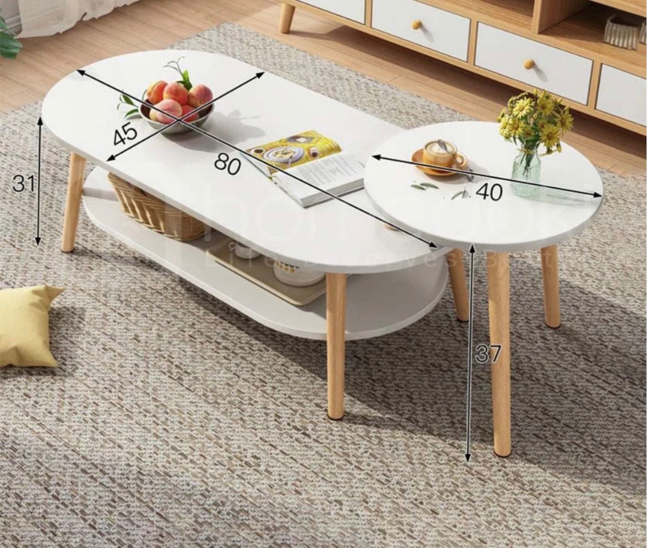 MFURN Coffee Table Modern Living Room coffe table Nesting coffee tables for living room Set of 2-Various Colours