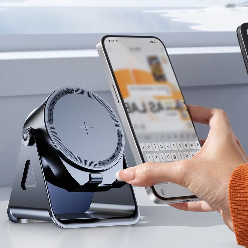 MTech Wireless Inductive Bluetooth Speaker, 4-in-1 RGB Lighting 360 Degree Rotating Phone Holder, Extra Long Standby Time, Support iOS and Android, Home Office