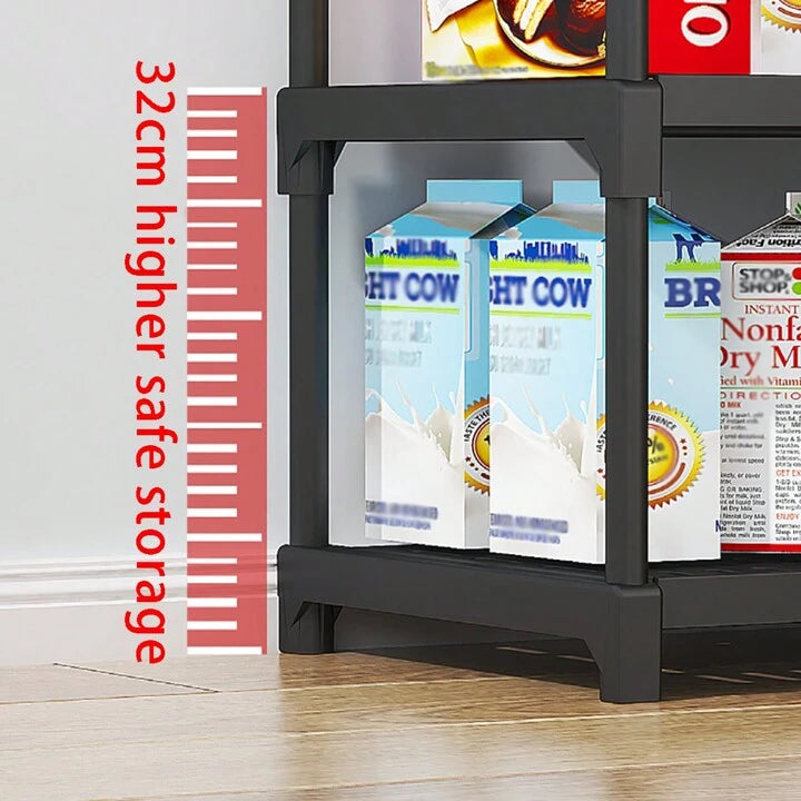 Black 3 Tier Multipurpose Storage Rack For Condiment & Microwave Oven & Toaster Oven