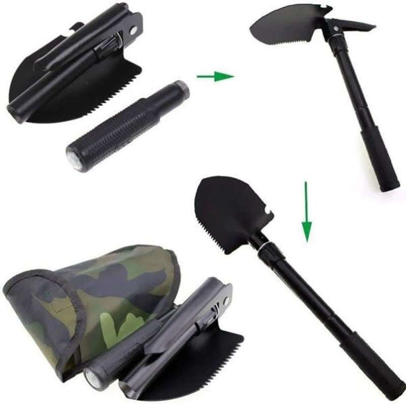 Military Folding Shovel And Pickaxe + Carrying Bag