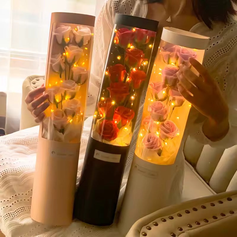 Valentines Day Artificial Rose Bouquet With LED Light- Various Options