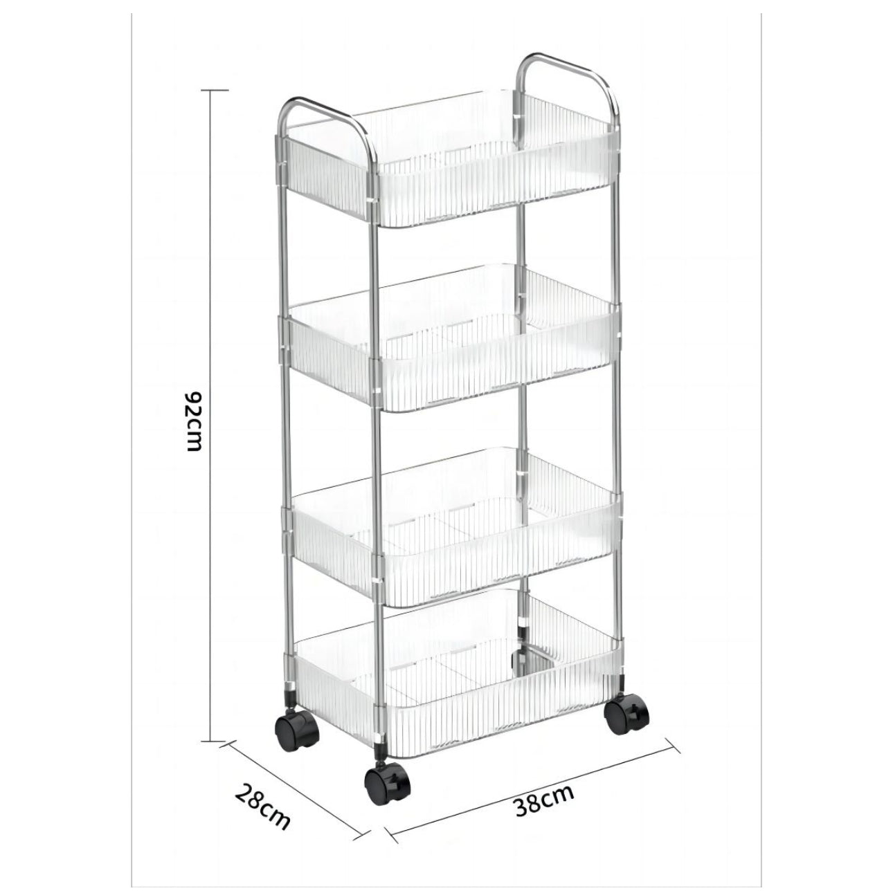 Multifunction 4Tier Acrylic Trolley/Rack