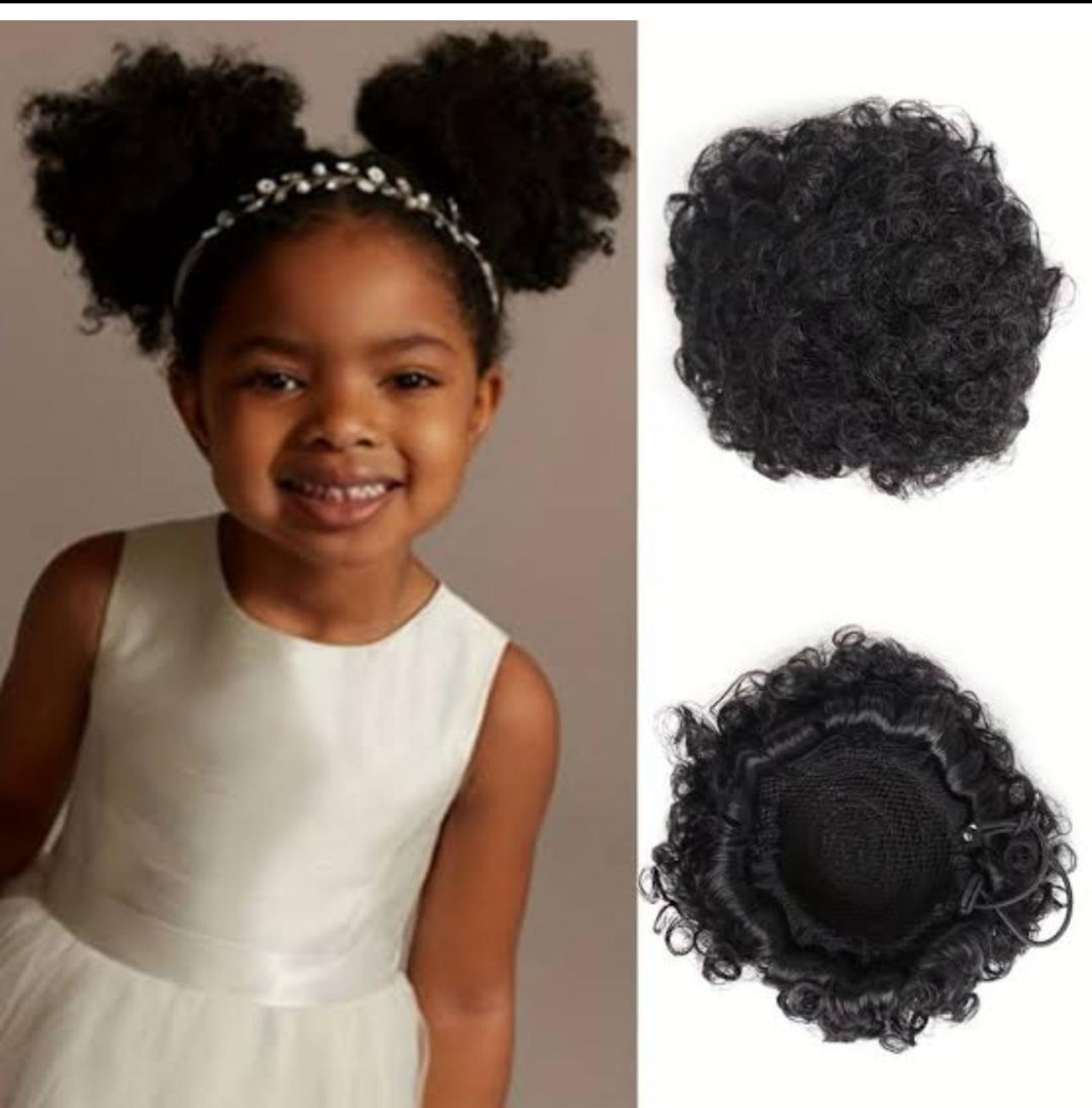 Afro Puff Draw String Ponytail for Kids Short Afro Synthetic Hair -2pc