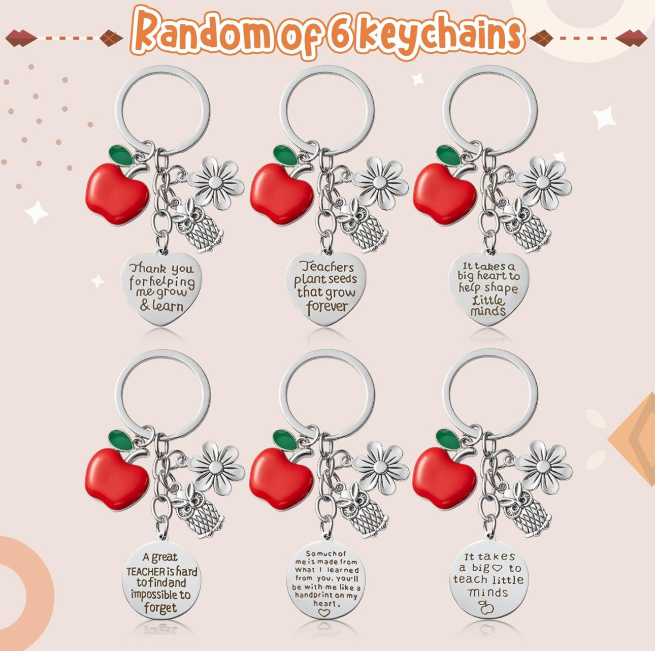 Teacher Appreciation Gifts Set,Teacher Key Chains/Key Ring Thank You Gifts for Teacher