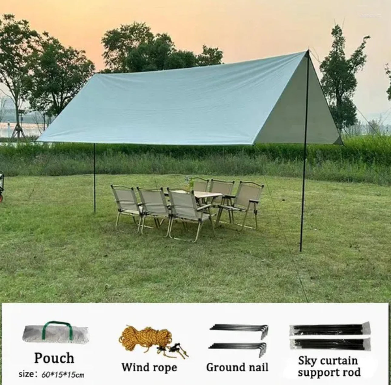 MHome 5x3M Outdoor Camping Shade Tent β Waterproof UV-Protection Canopy Shelter