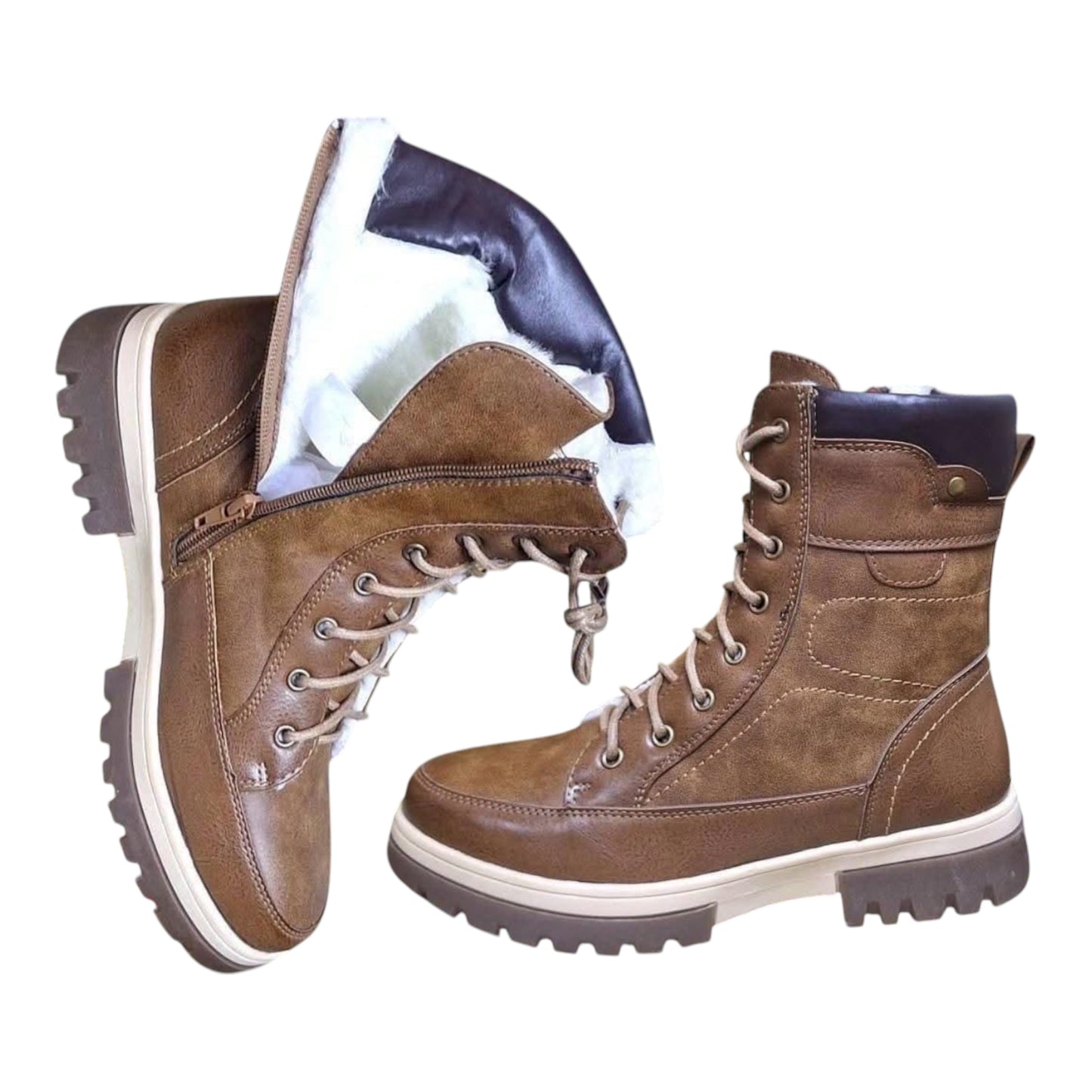 Ladies Faux-Leather Winter Boots