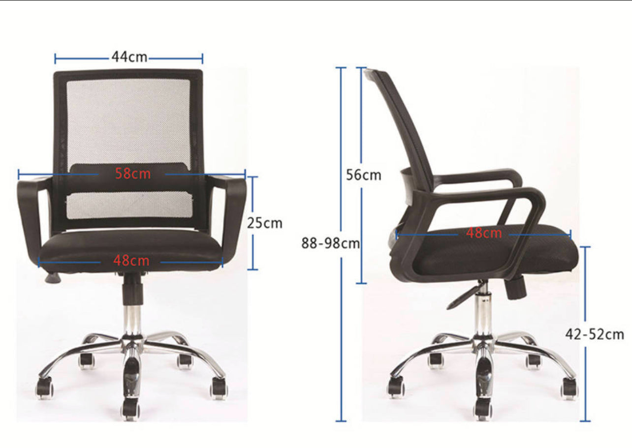 Office Chair Ergonomic Computer Chair Home Armchair Task Study Typist Chair Mid Back - Various Colours
