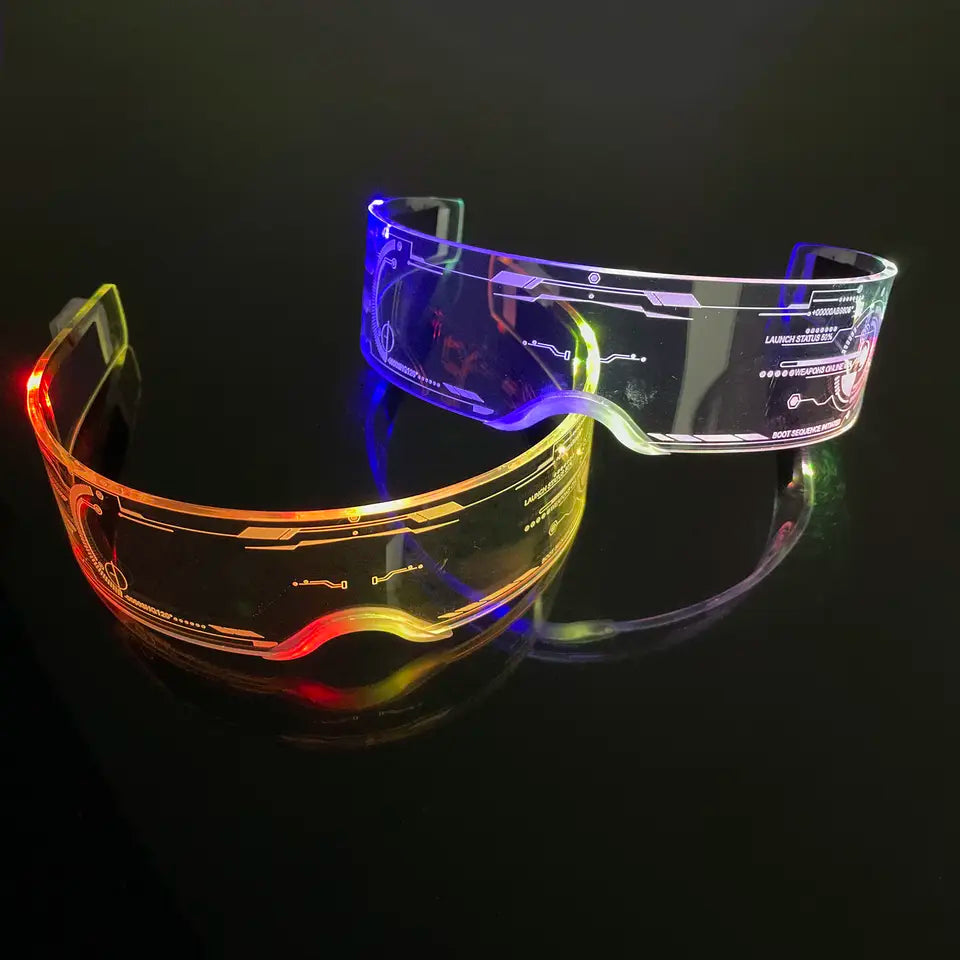 Glow in the Dark - Futuristic LED Wrap-Around Glasses - Electro Glow