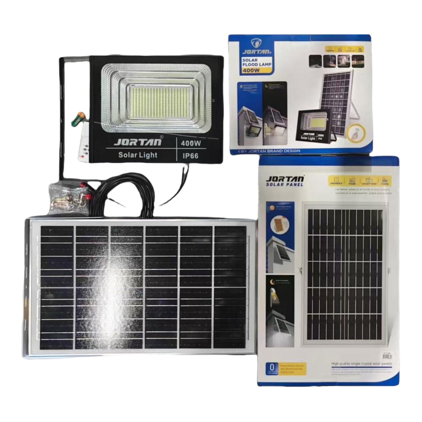 Jortan Solar Flood Light Complete -Various Options