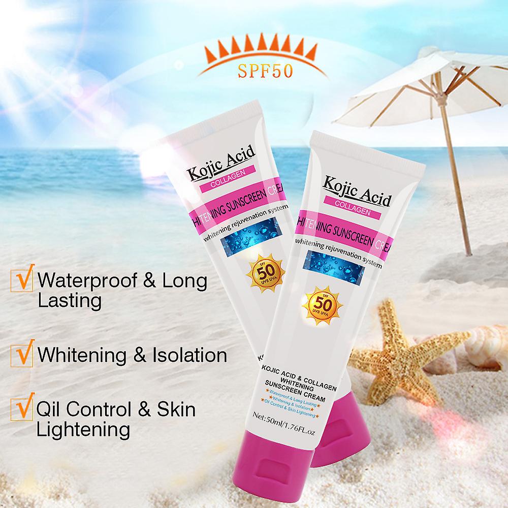 Kojic Acid Sunscreen Spf 50 Whitening Sun Cream Facial Body Skin Protective Cream Anti-aging Oil-control Moisturizing Face Body Care
