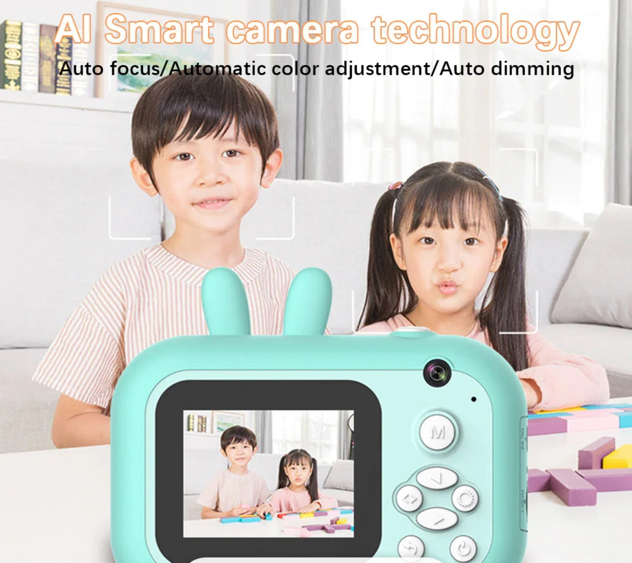 Children's Camera Children's Camera Children Instant Print Camera Cartoon Photography Portable 1080P HD Kids Camera Toy with Thermal Photo Paper 16GB TF Card