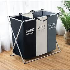 MHome 3 Grids Foldable Laundry Basket Organizer