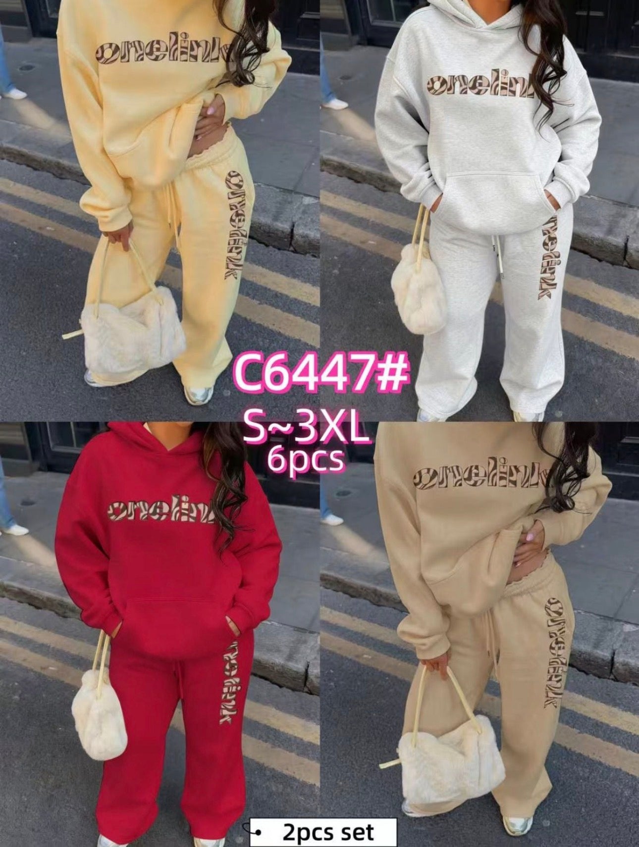 Ladies Oversized Fleece Hoodie Tracksuit-Various Colours