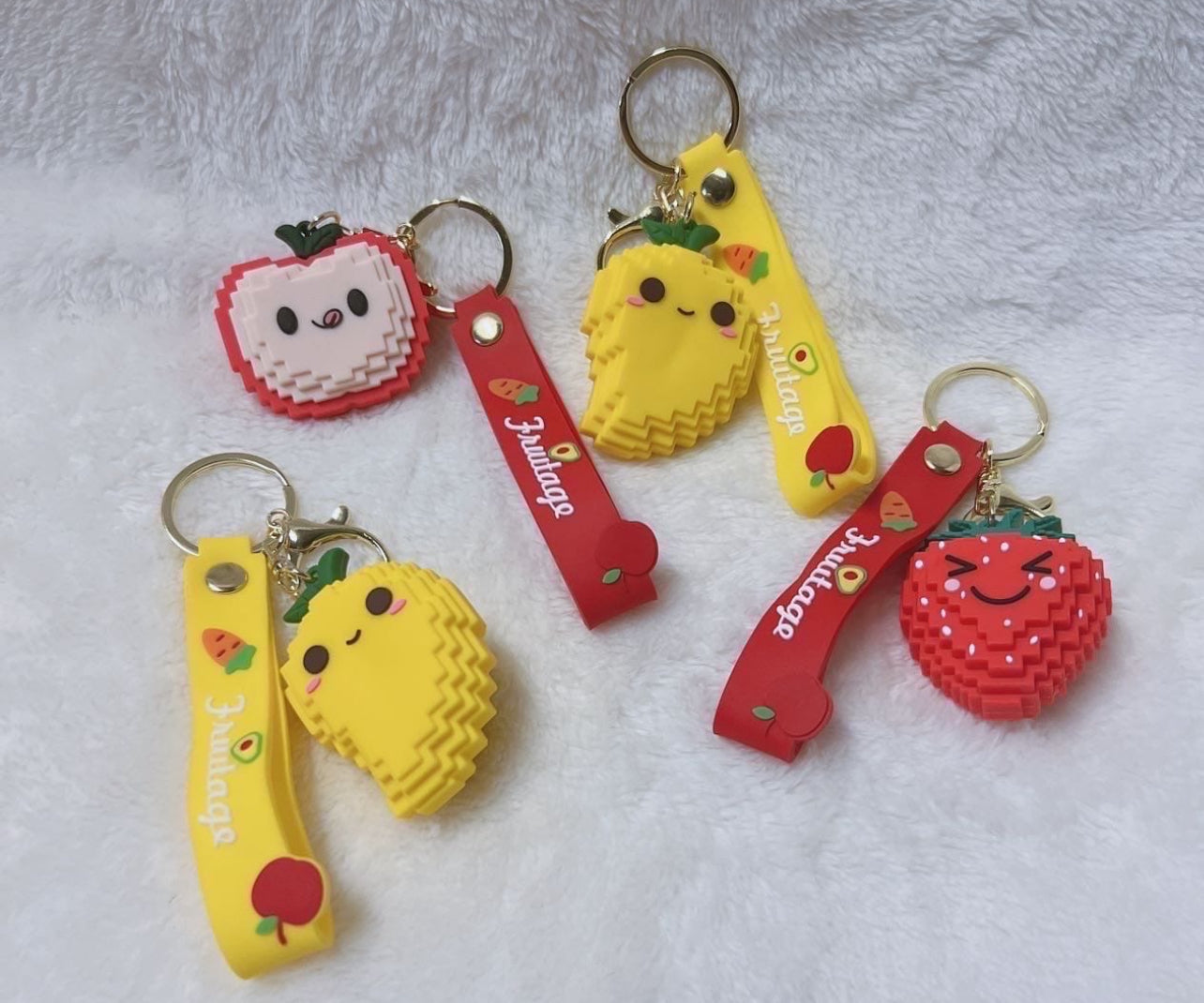 Cute Silicone Fruit Theme Keyrings