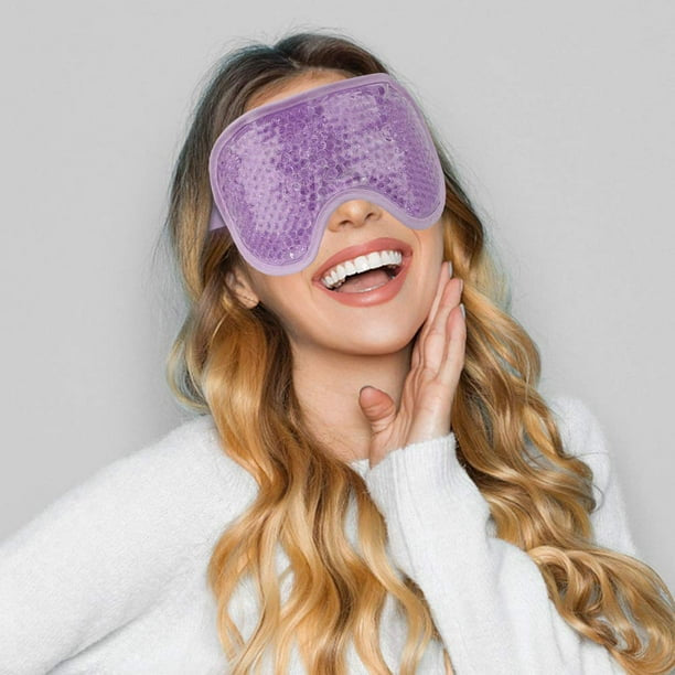 Reusable Gel Eye Mask For Puffy Eyes, Ice Eye Mask Cold Eye Mask Frozen With Plush Backing For Headache, Migraine, Stress Relief
