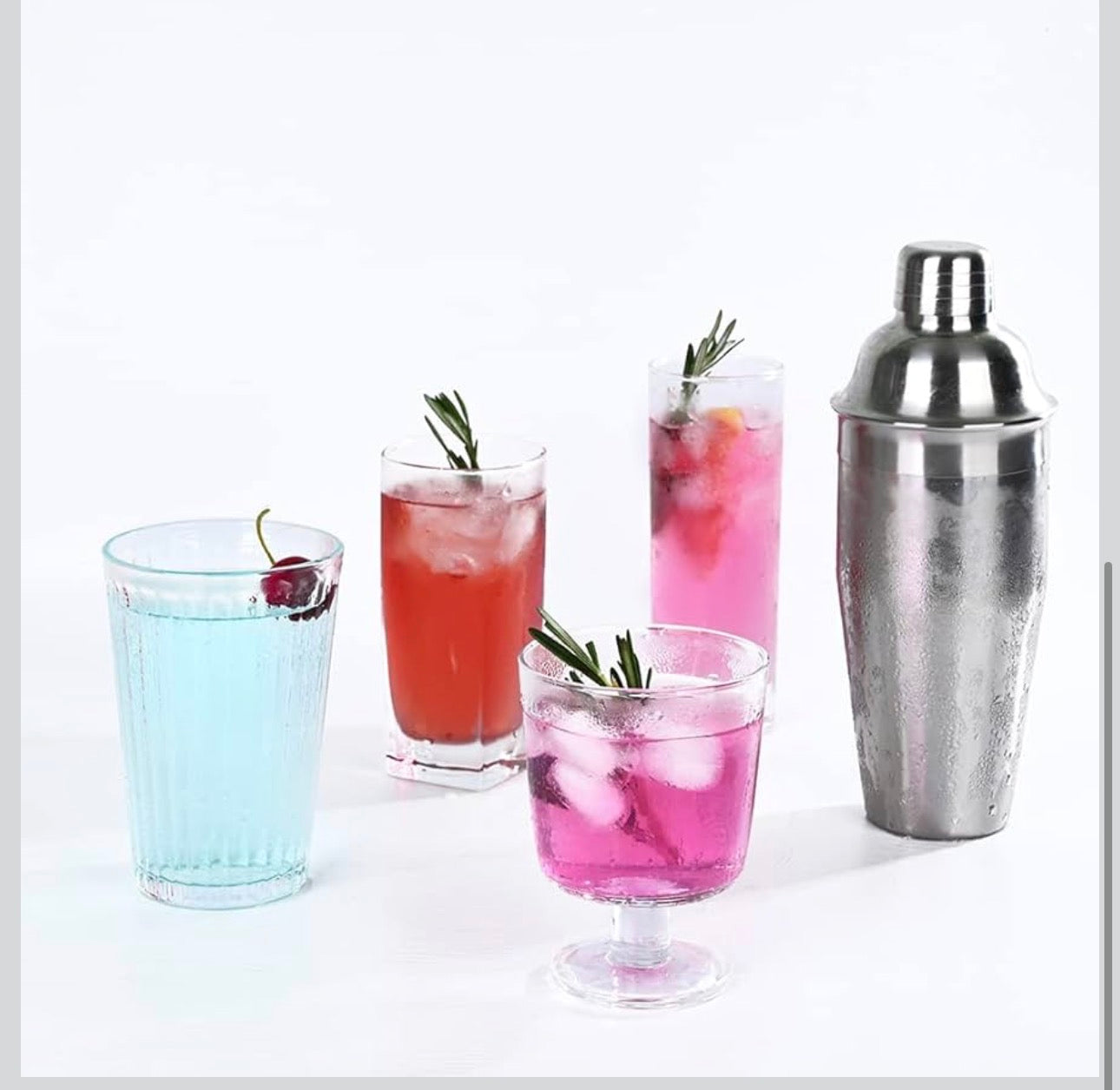 MHome Cocktail Shaker, 24 Martini Shaker Drink Mixer with Built-in Strainer for Bartending β Stainless Steel Bartender Shaker Metal Margarita Mixer for Mixed Drinks 700ml