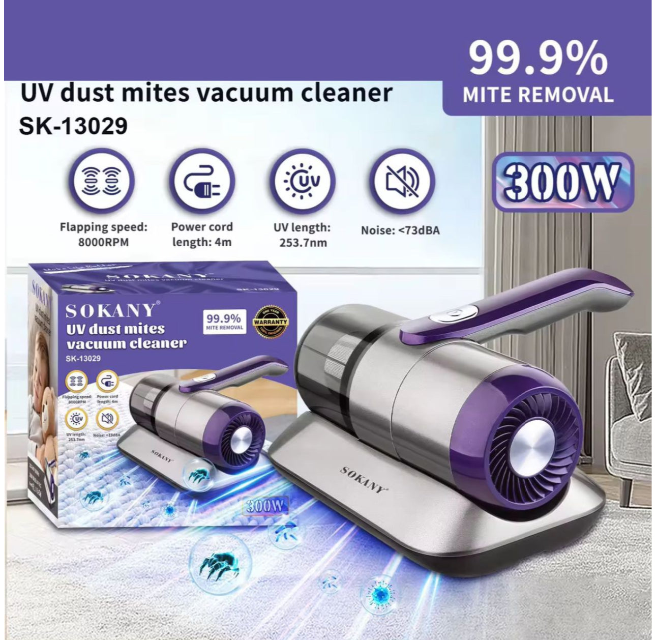 SOKANY UV Dust Mite Vacuum