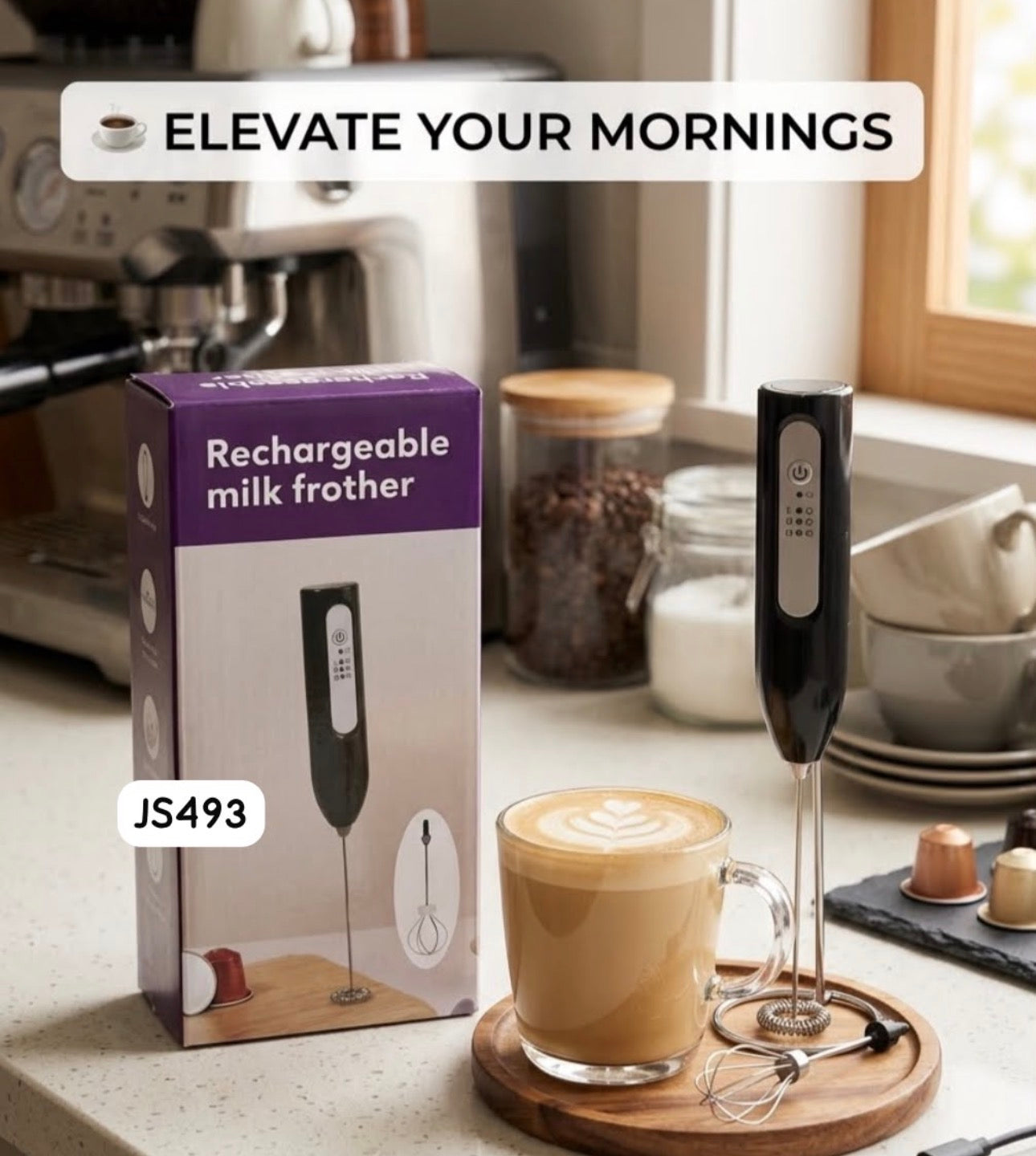 MHome Rechargeable Milk Frother USB