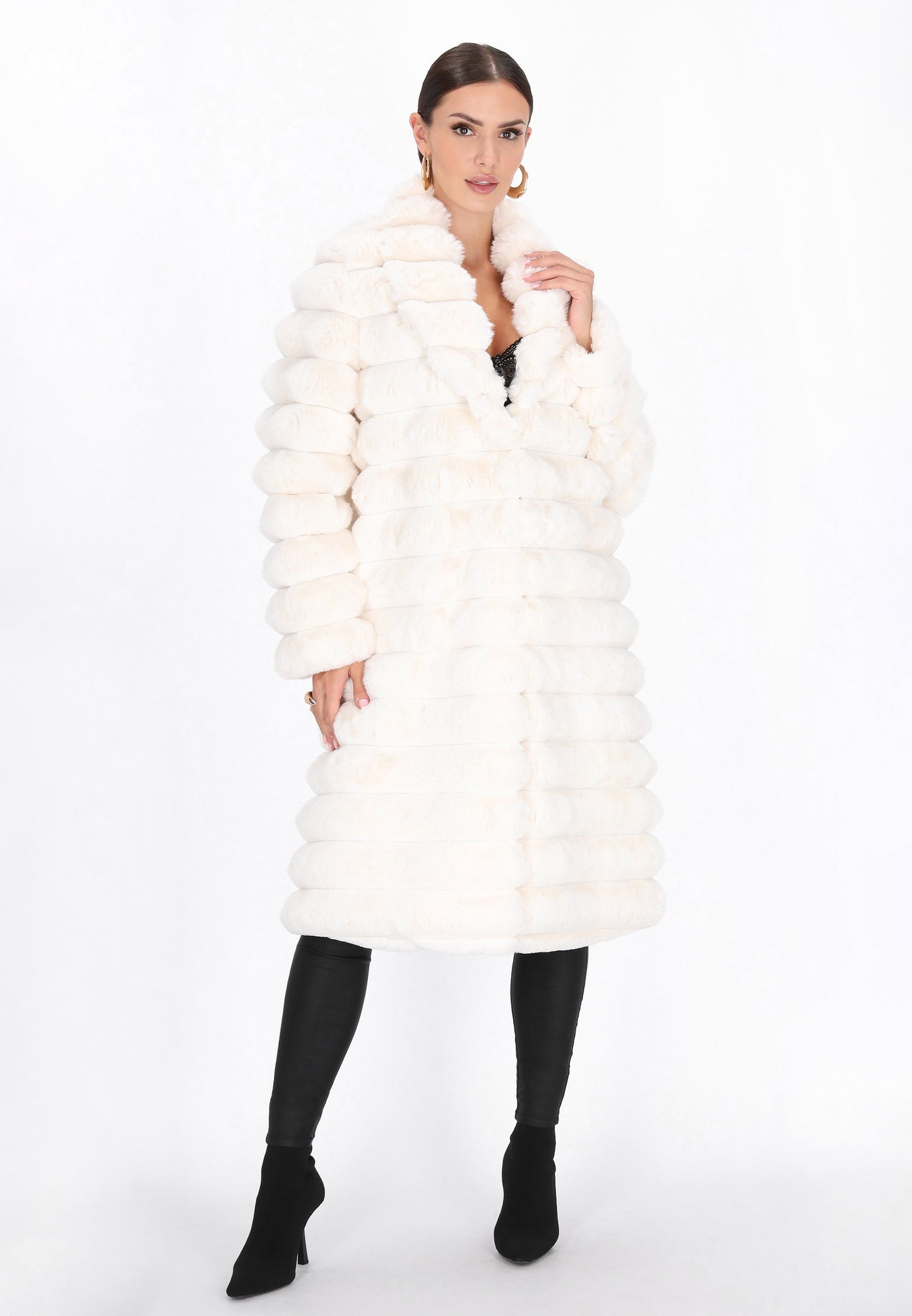 Ladies Faux Fur Coat-Various Colours