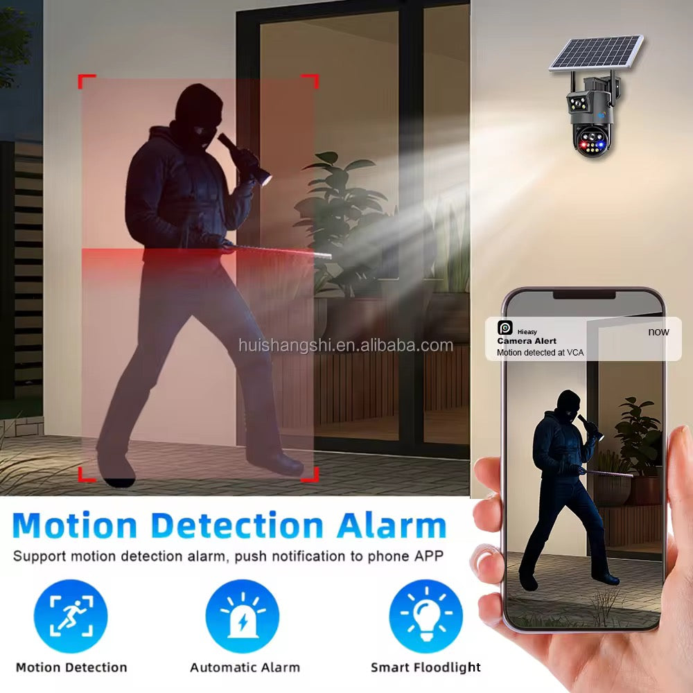 MHome Smart Solar Security Camera 3 Lens 6K