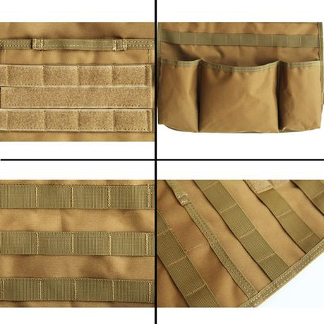 Multi-function Tactical Car Back Seat Hanging Molle Pouch Organizer-Tan