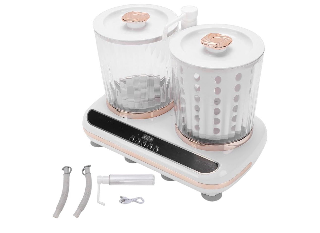 MTech Portable Washing Machine, Dual Tub Underwear Washer with Built in Drainage Pipe and Spin Dry for Travel Home Use
