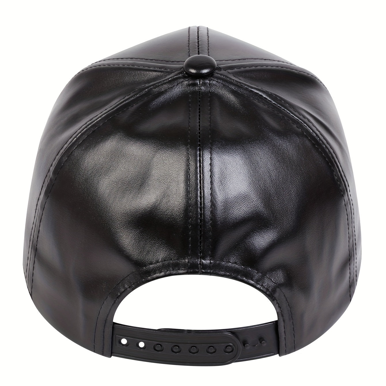 Unisex PU Leather Baseball Cap Black Casual Hats